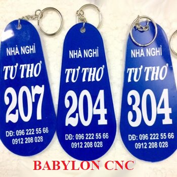 Sản xuất móc khóa nhà nghỉ khách sạn theo yêu cầu Mica