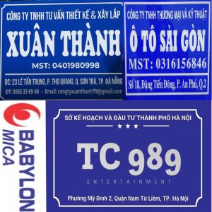 Làm biển công ty Mica tại Quận Hà Đông