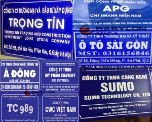 Làm biển công ty Mica tại Quận Long Bên